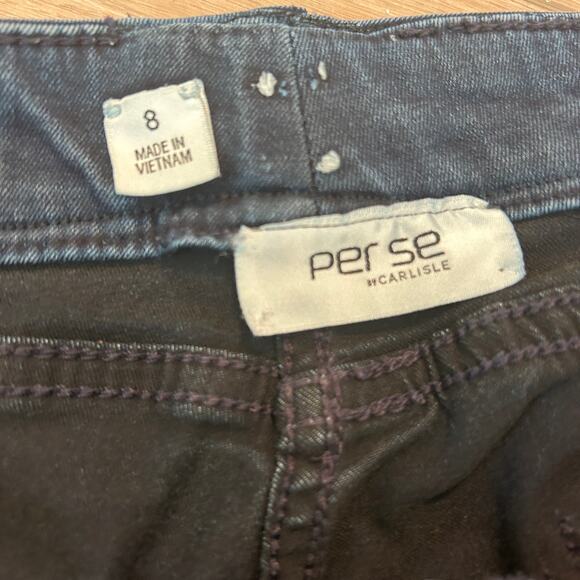 Per Se by Carlisle Stephanie Dark Wash Raw Hem Cropped Jeans Womens Size 8 - Picture 4 of 5